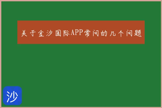 关于金沙国际APP常问的几个问题